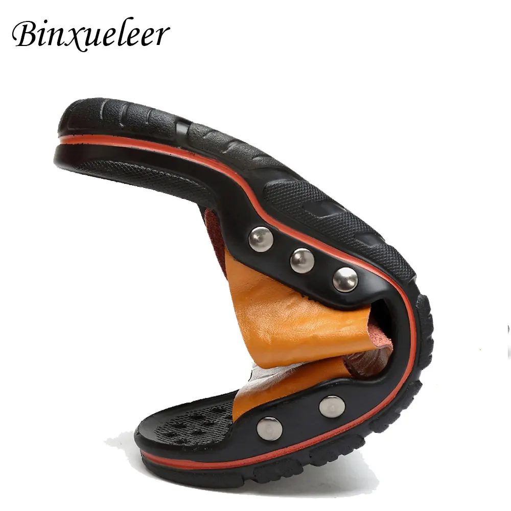 Мужские кожаные шлепанцы пляжные сандалии открытый носок сланцы летняя обувь |