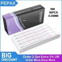 50pcsbox professional disposable sterile tattoo needles 0 35mm blue dot round magnum tattoo needles for tattoo machine supplies