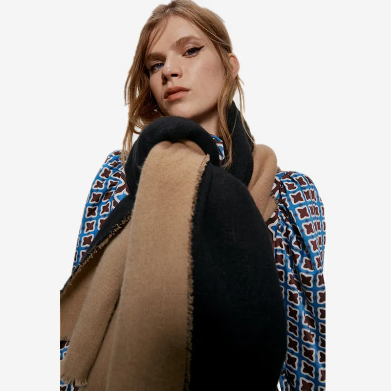 Осенне зимний женский шарф Za шаль в стиле пэчворк повседневные Модные шали из