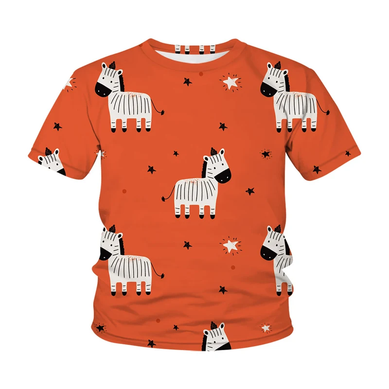 Camiseta con estampado de animales en 3D para niños y niñas, camiseta de manga corta de verano para perro, camiseta divertida, ropa para niños 2021