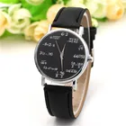 Женские кварцевые часы с кожаным ремешком, повседневные часы с большим циферблатом и математическим символом, 2018