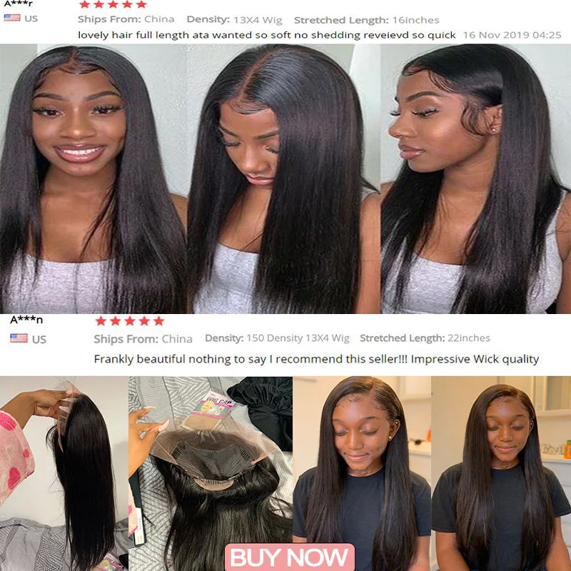 13X4 Lace Front Human Hair Wigs Black Women Pre Plucked Wig Brazilian Straight Lace Frontal Wigs With Baby Hair Remy Shiningstar
