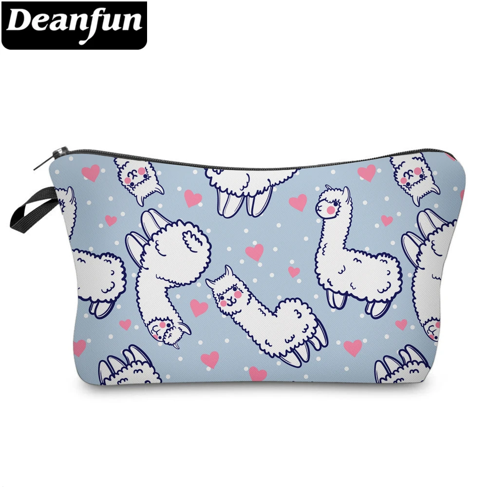 Deanfun водонепроницаемые маленькие косметички сердце белая лама косметичка Dot