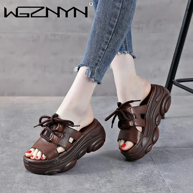 

NEW Casual Women Summer Retro Slippers 2021 Fashion Solid Color High Heels Shoes for Women Wedges Slippers Ladies Beach Shoes