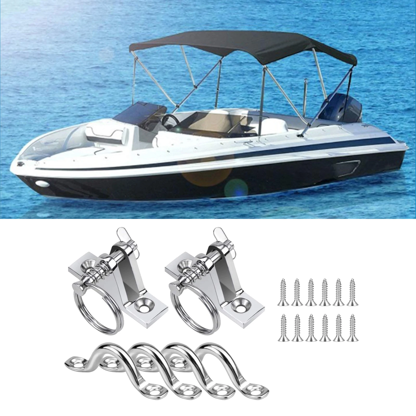 

90 Degree SS316 Boat Bimini Top Deck Hinge with quick release pin Marine Kayak Canoe Boat Fitting Hardware