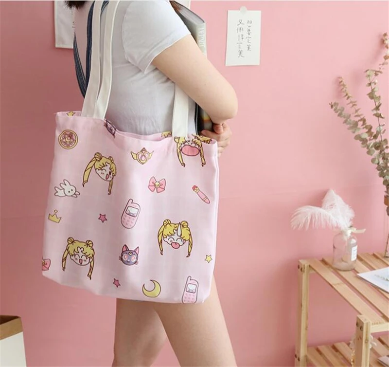 1 шт. милая Холщовая Сумка в стиле аниме Сейлор Мун сумка на плечо косметичка