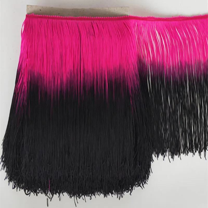 10 meter/lot 20cm Long Rose Fringe Tassel Latin Trimming Dip Dye Omble Rayon Macrame Lace Samba DanceWear Sewing Trims | Дом и сад