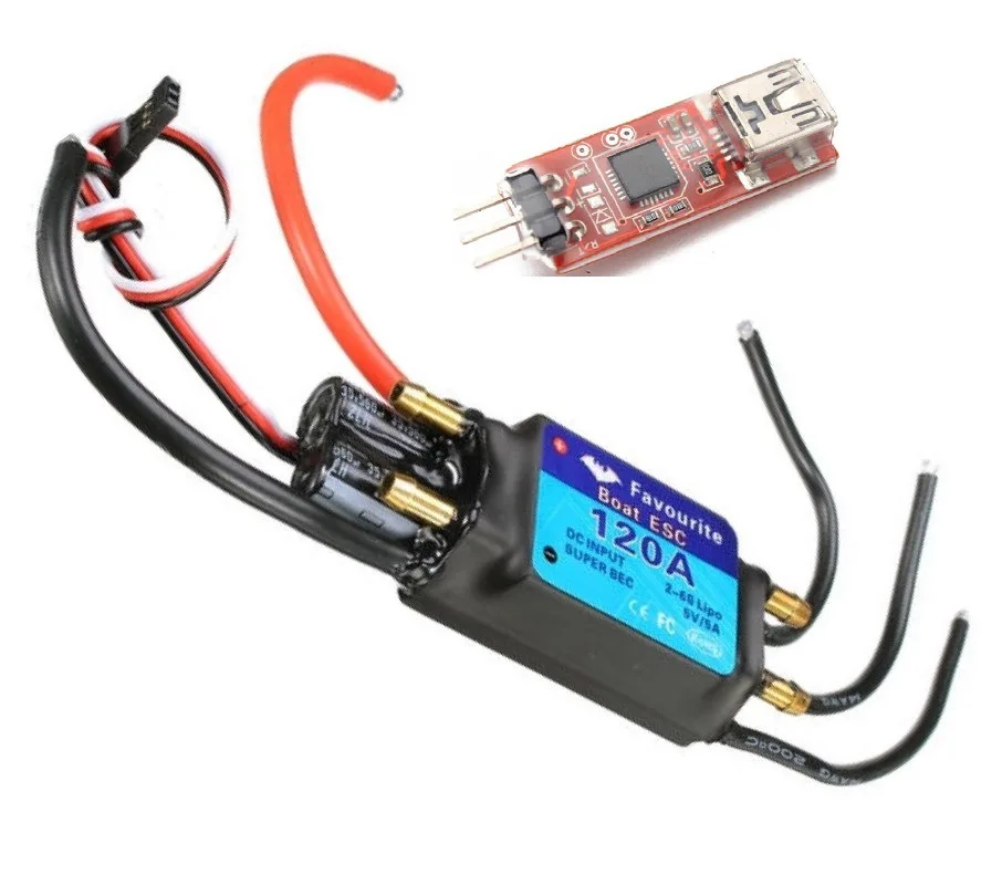 fvt 120a 2s 6s bec 5v5a бесщеточный esc электриче