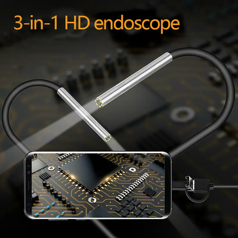 

3,9 мм 720P эндоскопа Камера крошечные объектив Android эндоскоп 6 светодиодный микро Тип USB C Водонепроницаемый инспекции для Android ПК бороскоп
