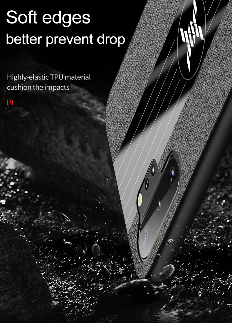 For Samsung Galaxy Note 10 Plus Cover Case Matte Fabric Magnetic Bracket Back Case For Note 8 9 10 Lite Note 20 Ultra Case Coque