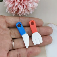 10pcspack resin pendants imitation mini knife fork spoon shovel charms for diy jewelry making earrings bracelet accessories
