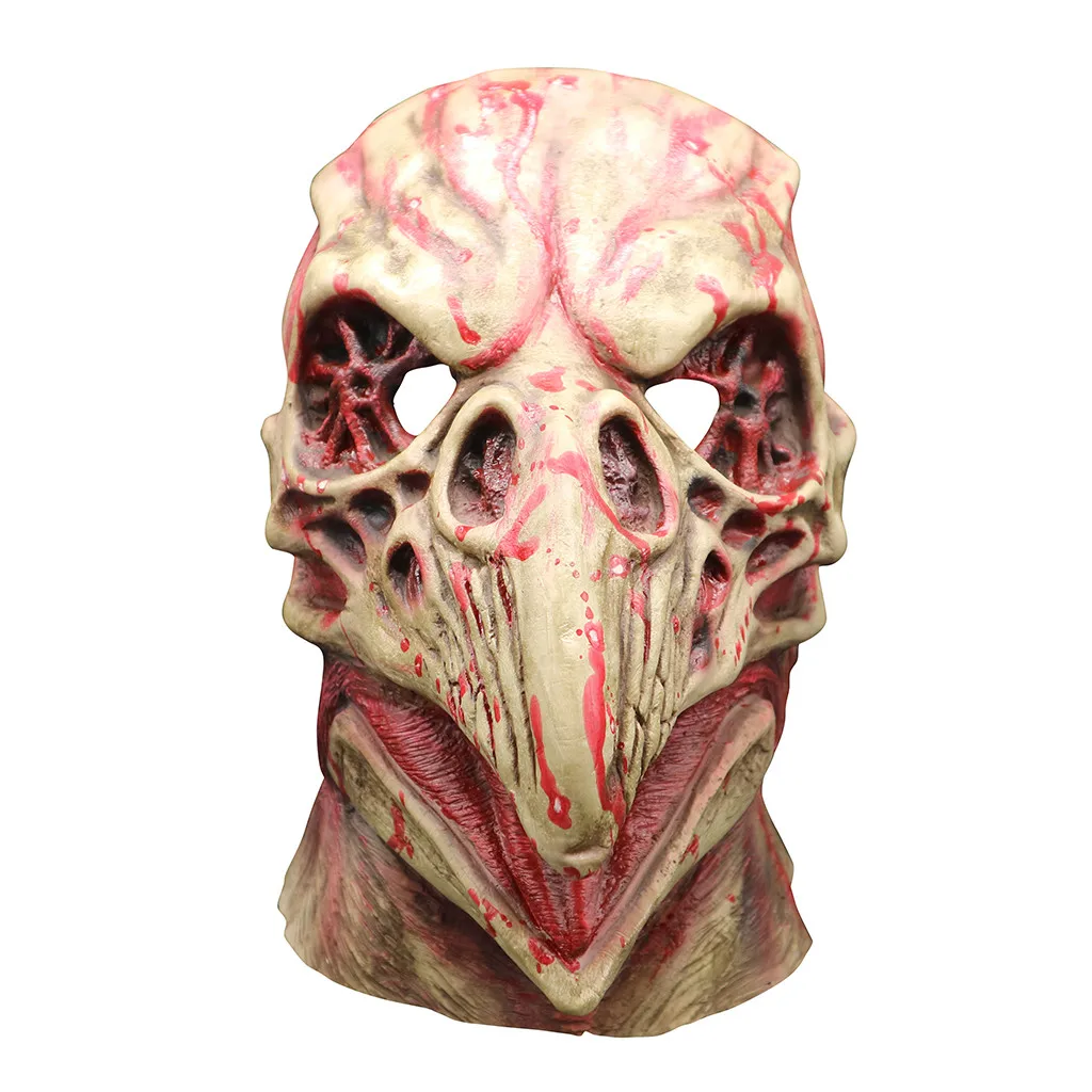 Вечерние латексные маски в виде головы птицы и черепа страшные игрушки