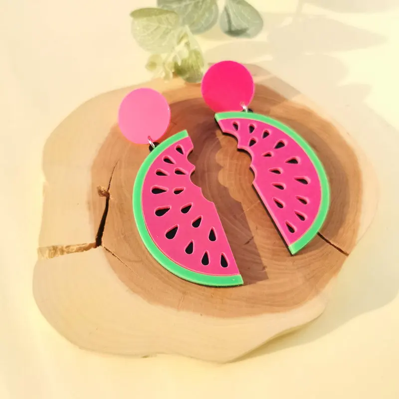 Женские длинные серьги QUMENG Модные Акриловые в стиле панк хип хоп с фруктовым