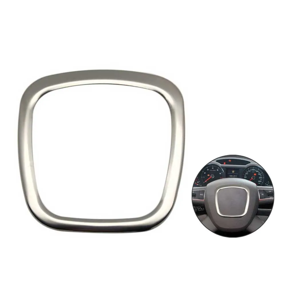 

1pcs Square Steering Wheel Sticker Silver Aluminum Alloy Finish Auto For A3A4L/A6L/Q3/Q5