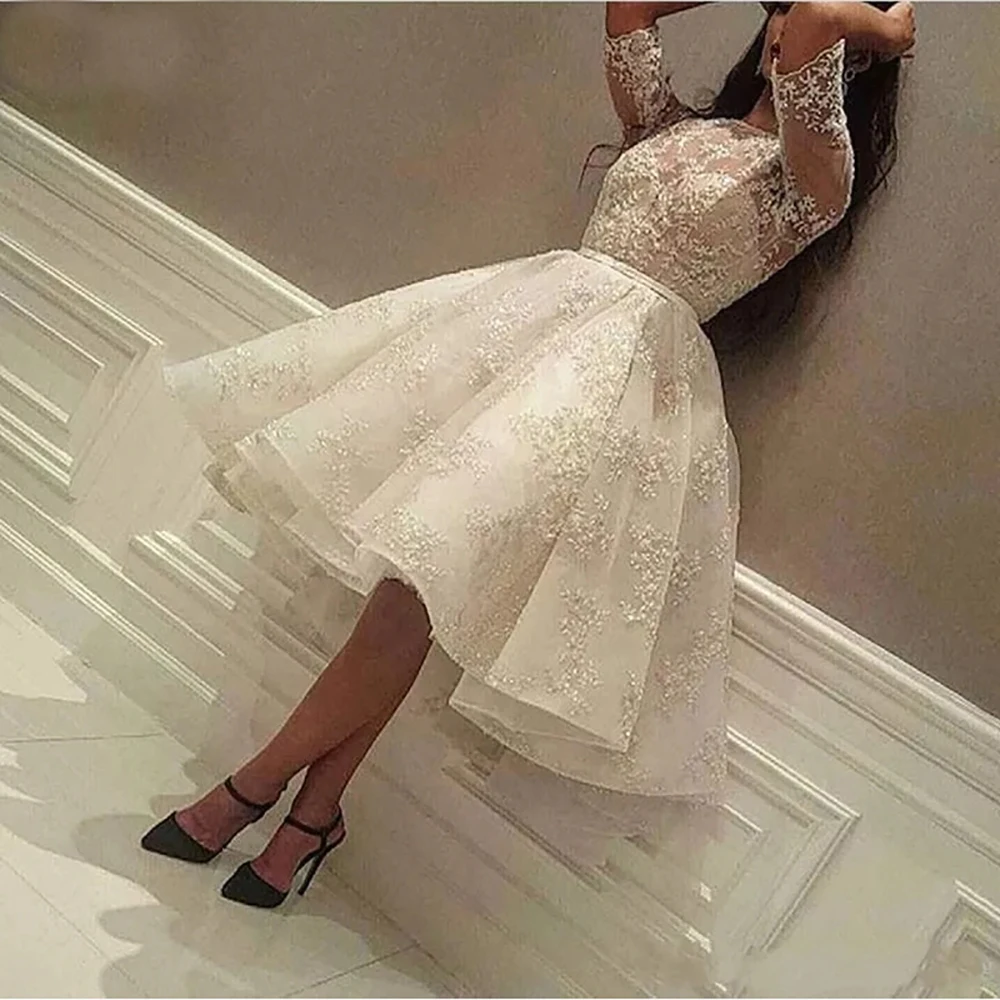 

O-Neck Appliqued Ball Gown Half Sleeve Islamic Dubai Kaftan Saudi Arabic White Prom Dresses New Customize Puffy Evening Dress