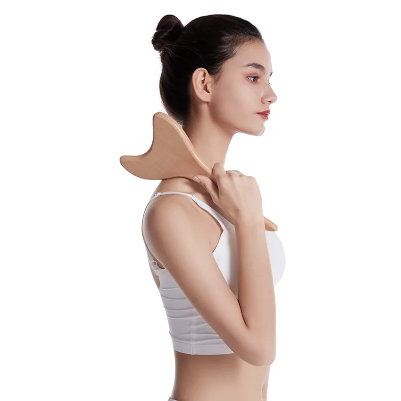 

New Beech Scraping Board Wooden Guasha Massage Tool For Back Neck Body Meridian Beauty Dredge Board Carbonized Acupuncture Board