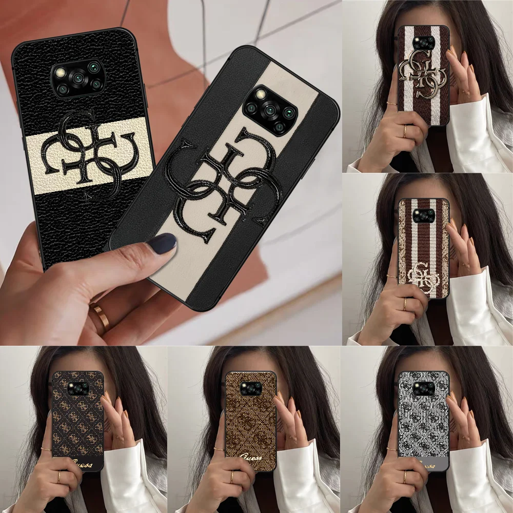 

Fashion Brand guesses Phone Case For XIAOMI MI 8 9 SE Note 10 T Pro Lite Max 2 Poco X A 3 black Shell 3D Coque Trend Cover Tpu