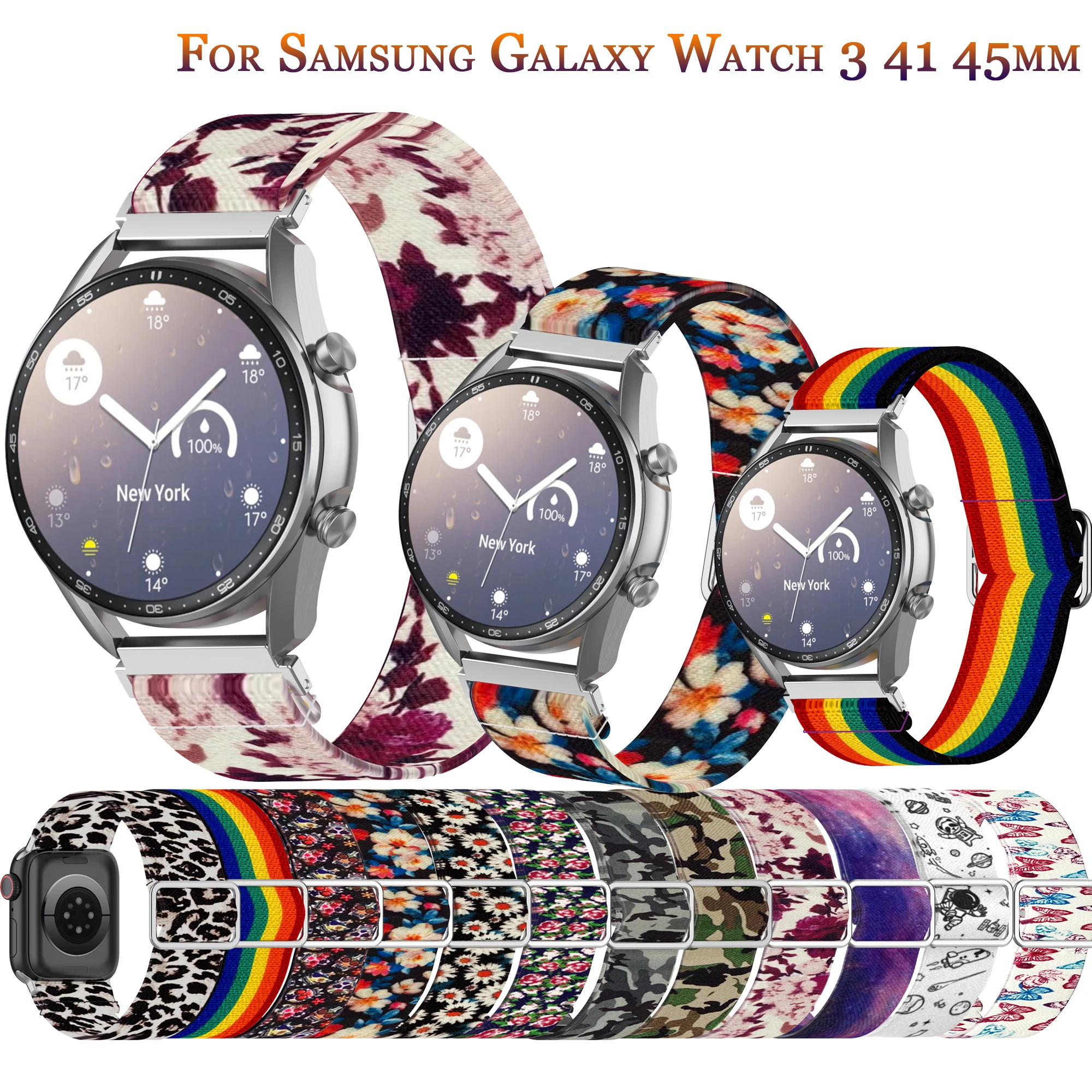 Спортивный Плетеный ремешок для Samsung Galaxy Watch 3 41 мм 45 нейлоновый браслет часов Huewei