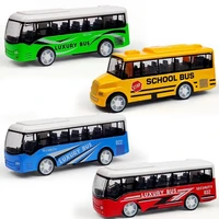 kid mini simulation pull back school luxury bus model collectible toy desk decor
