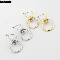 kshmir 2021 korean fashion gold metal knotted earrings womens copper cast knotted geometric earrings girls birthday party