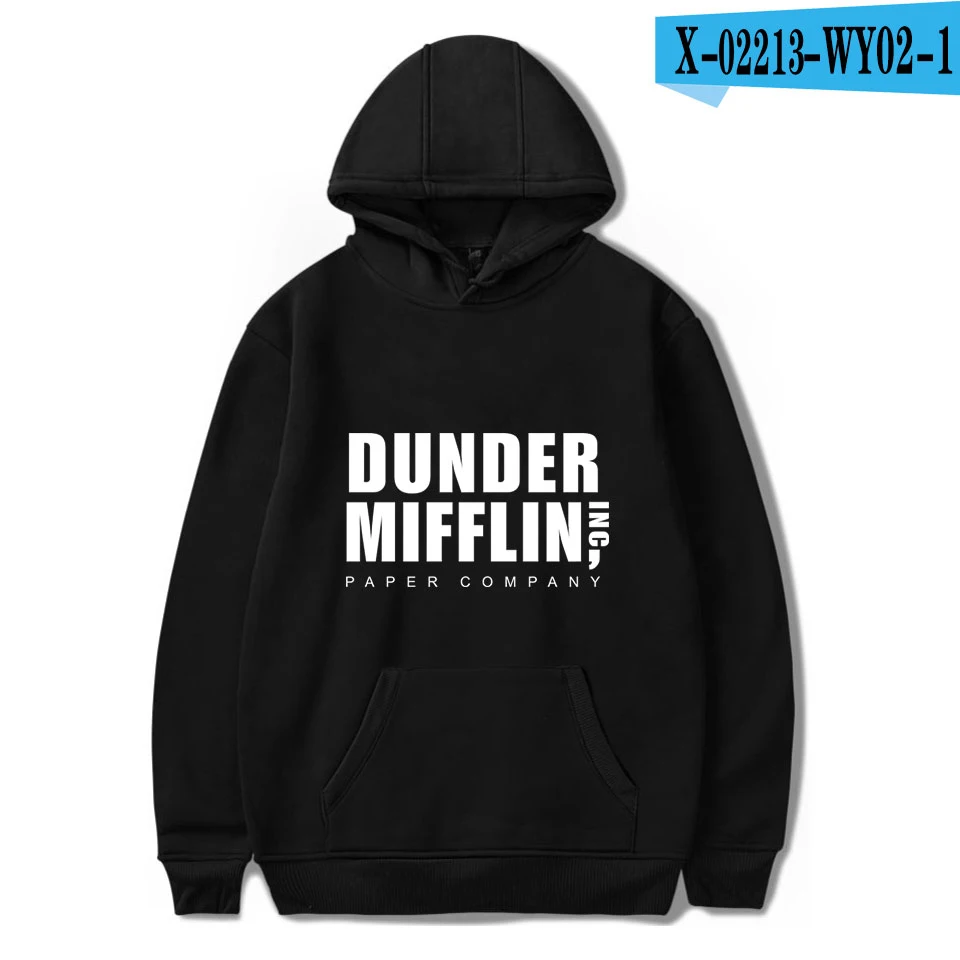 Мужские толстовки с капюшоном dulder Mifflin, толстовки для офиса, ТВ-шоу, хип-хоп худи, модные мужские толстовки, свитера, европейские размеры - Цвет: black