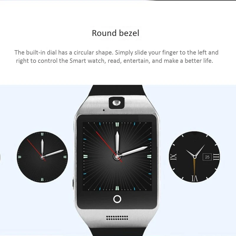 

Smart Watch with Camera, Q18 Bluetooth Smartwatch SIM TF Card Slot Fitness Activity Tracker Sport Watch for Android