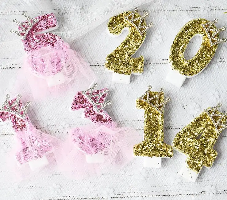 1 шт. милые украшения для торта с цифрами на день рождения вечерние 0 2 3 4 5 6 7 8