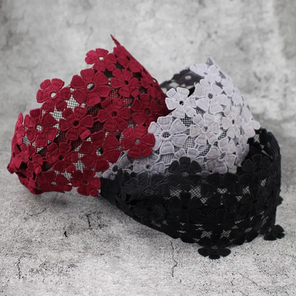 

Lace Embroidery Hair Band Flower Hair Hoop Women Girl Wide Headwear Hair Headband Non-slip Accessories