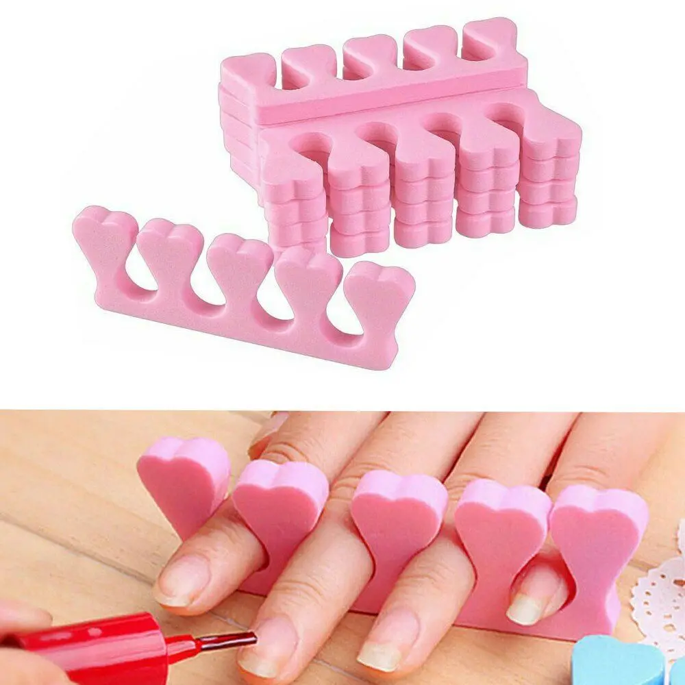 

100pcs Sponge Foam Toe Separator Nail Art Finger Salon Pedicure Manicure Tool Pink