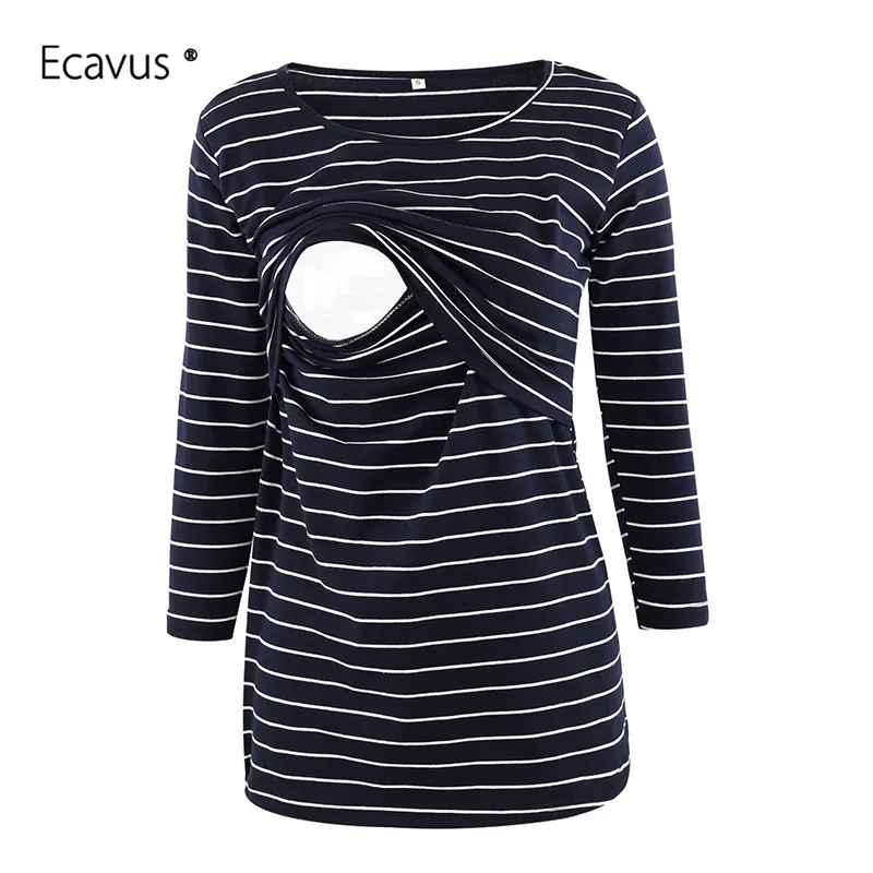 Топ для беременных полосатая Ультрамягкая рубашка с рукавами 3/4 женская одежда