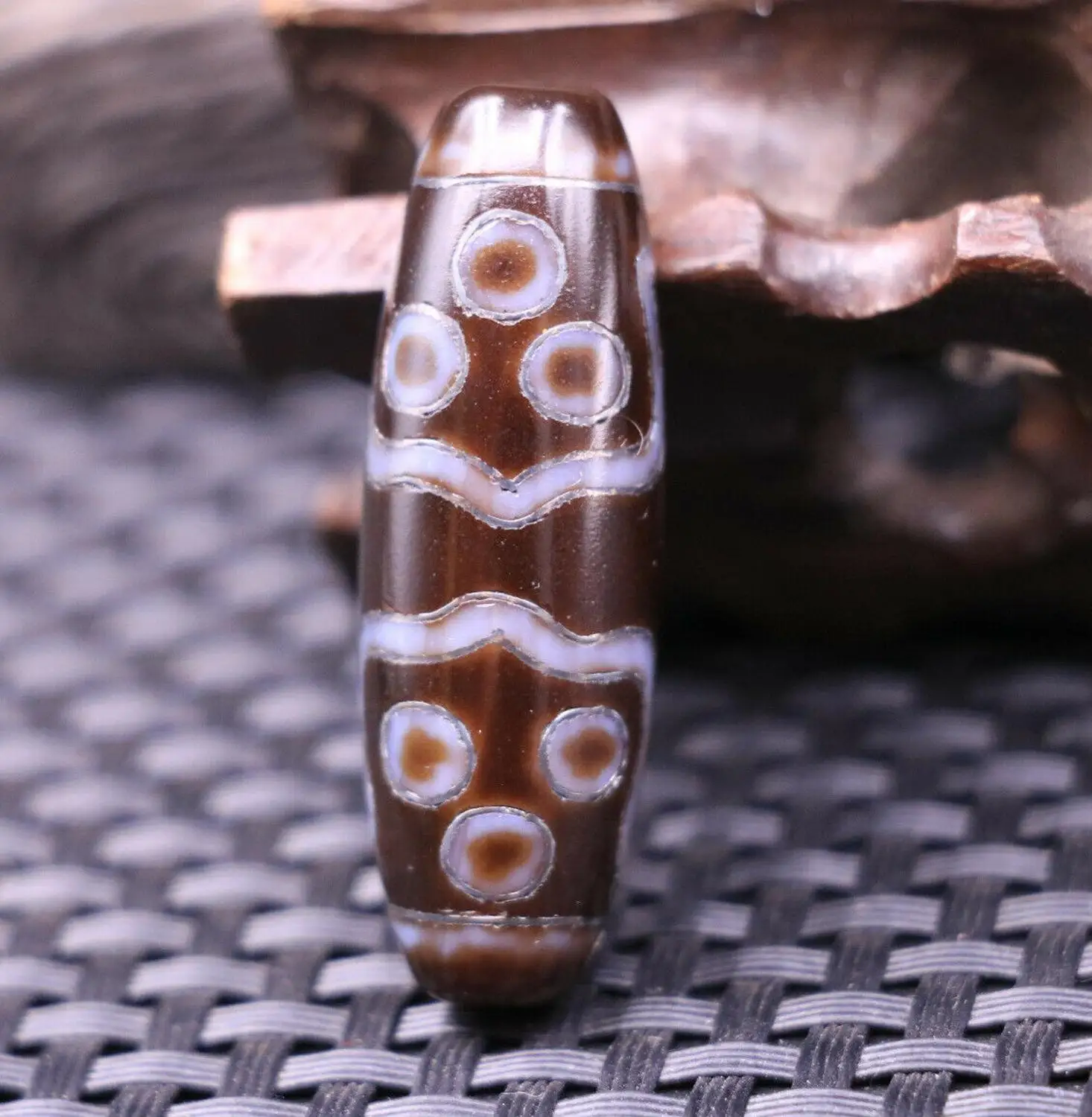 Волшебные тибетские старые масляные Агаты 11 глаз золотые инкрустированные