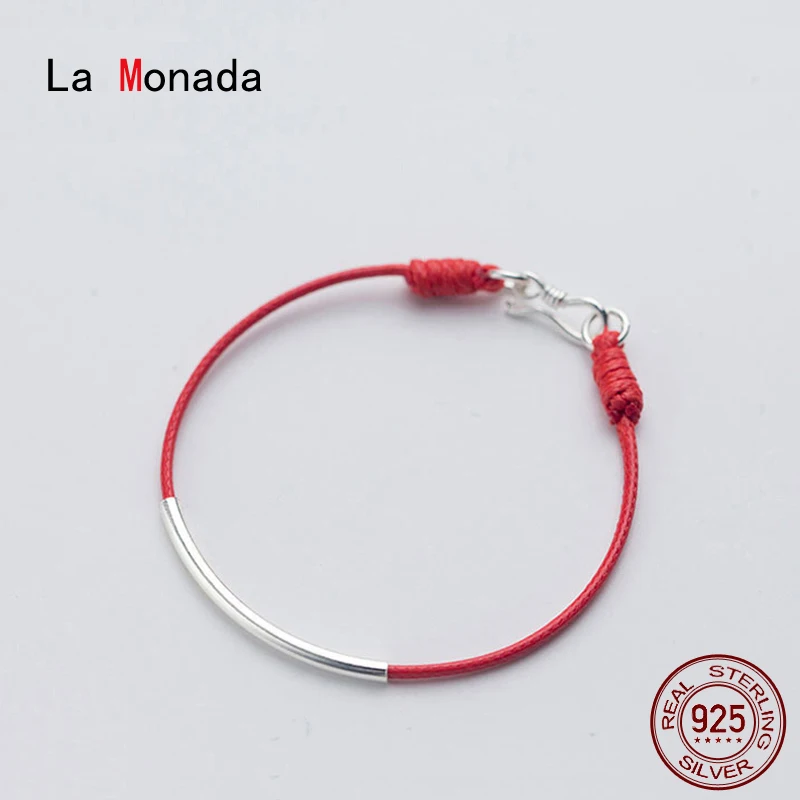 La Monada красная нить для рук Женские аксессуары веревочная браслет серебро 925 пробы