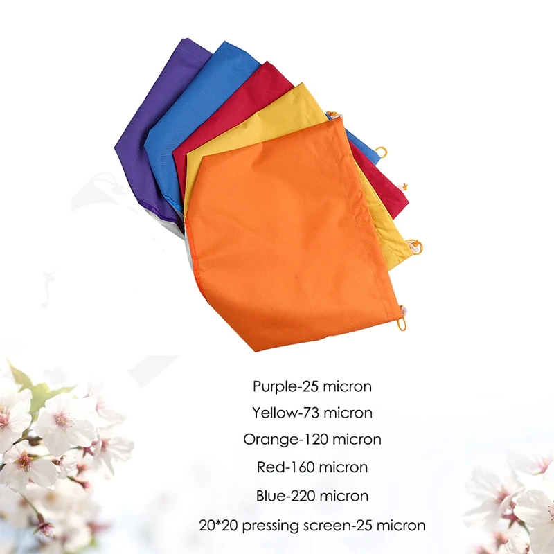 

5pcs 5 Gallon Filter Bag Bubble Bag Garden Grow Bag Hash Herbal Ice Essence Extractor Kit Extraction Bags with Pressing Screen