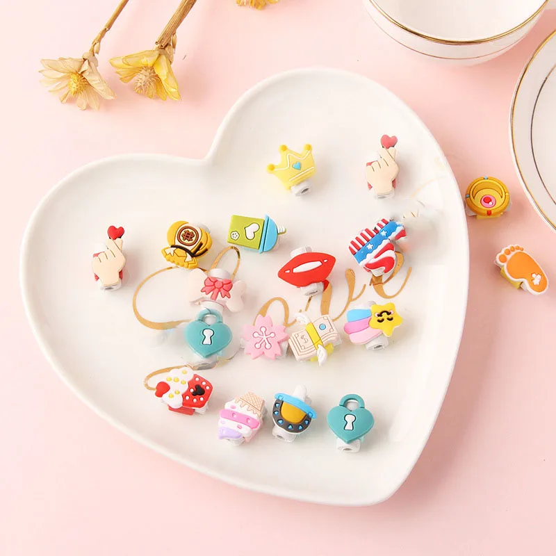 Милый 30 шт./лот мультяшный USB кабель для наушников защита Samsung HTC кабеля