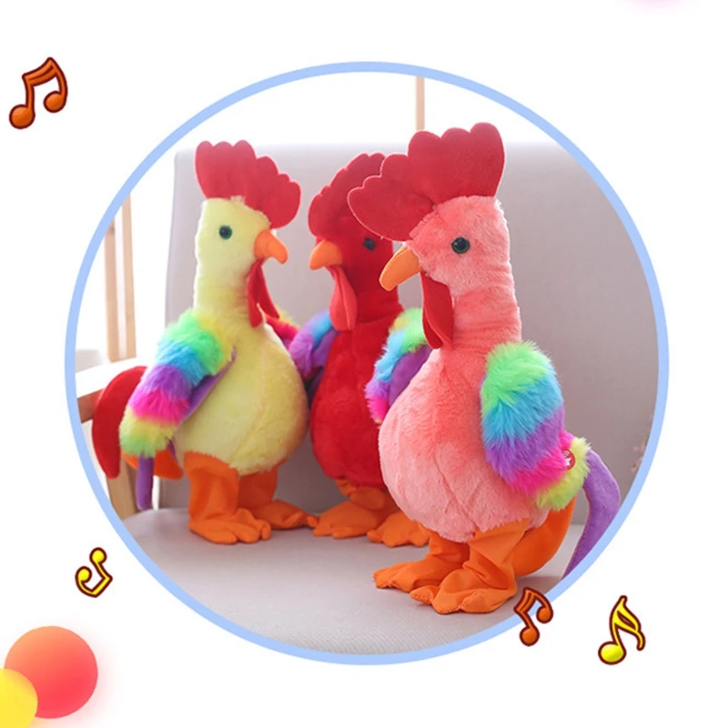 2022 New Robot Chicken Pet Toy Electronic Screaming Rooster Electric Dance Sing Plush Toy
