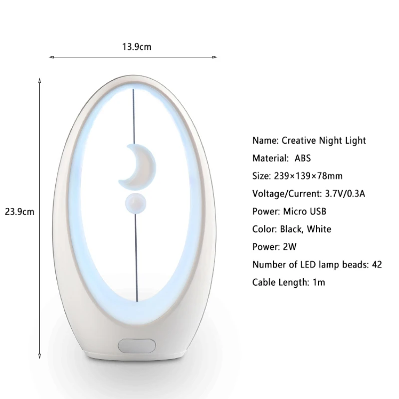 

New Creative 42 LED Night Light USB Magnetic Levitation Moon Light Table Lamp Atmosphere Lamp Gift For Bedroom Home Decoration