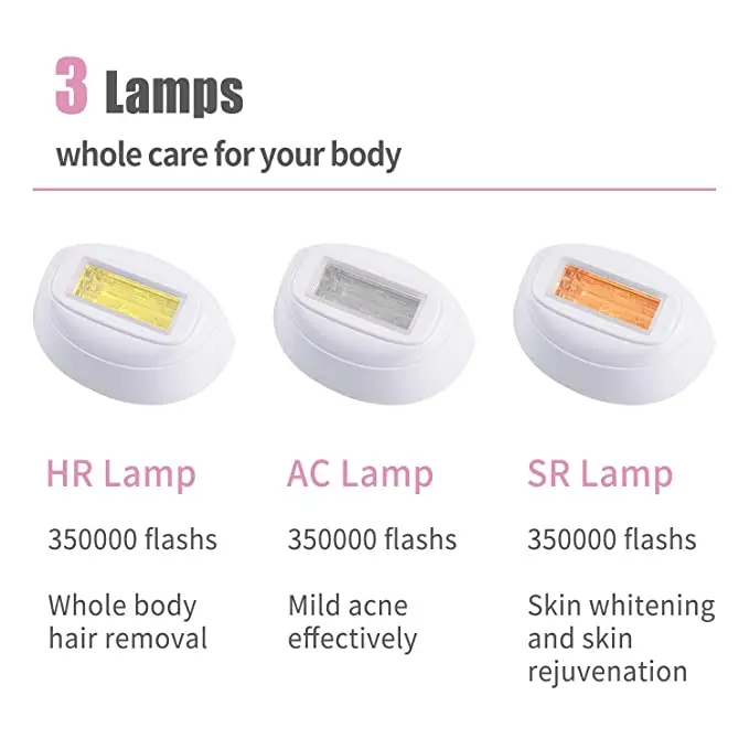 

DEESS hair removal beauty kit series 3 plus, 3 in 1[hair removal, acne clear, skin rejuvenation],Pink. Corded Design, No Downtim