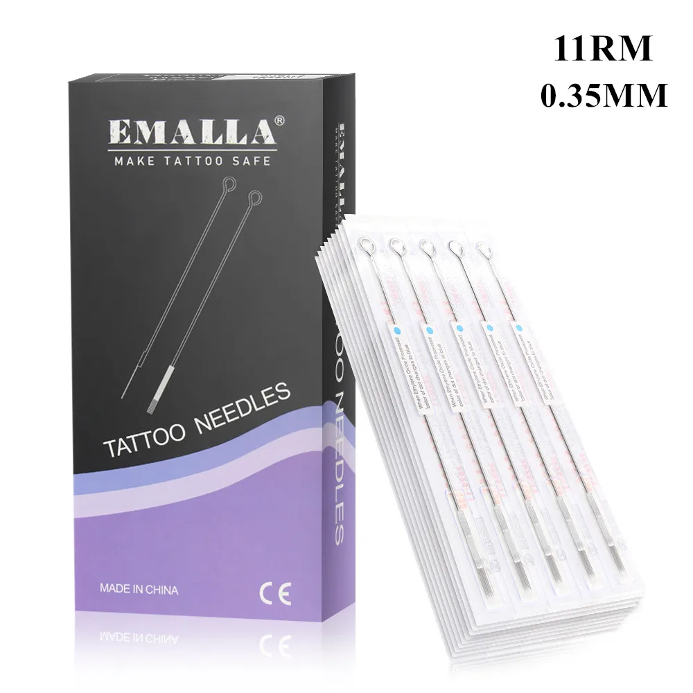 

50 шт., стерилизованные иглы для татуировок, 0,35 мм