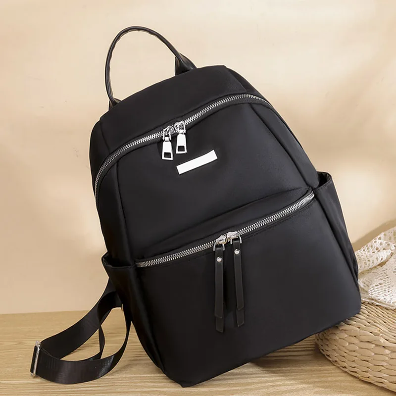 

2021 New Women Backpack Travel Casual Waterproof Women's Double Shoulder Bags Female Large Capacity Black Oxford Rucksack