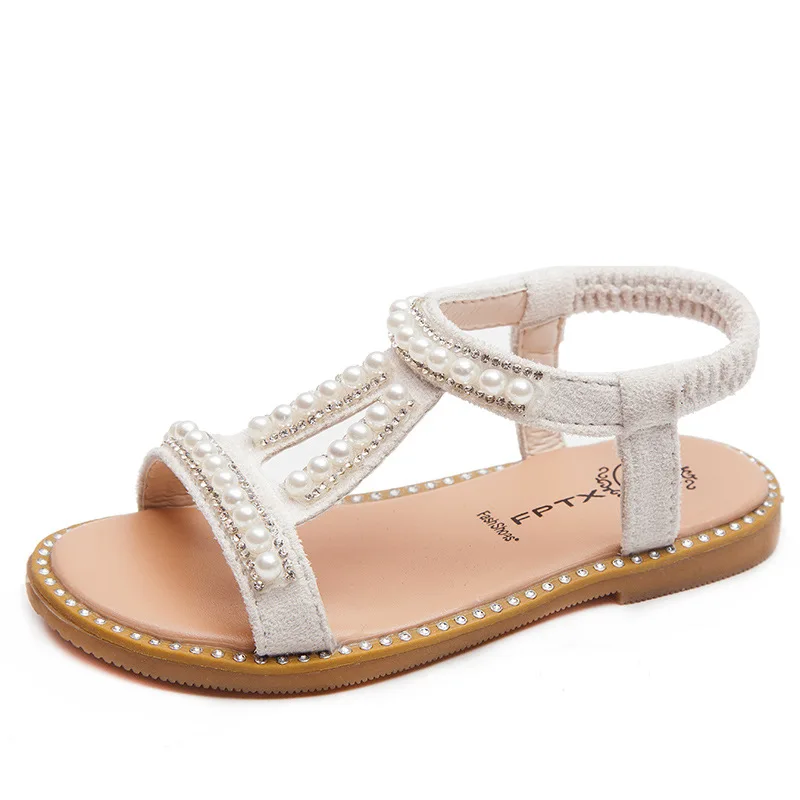 

Kids Shoes For Girls New Summer Children Pearl Beading wedges beach Sandals Enfants School Flat Sandals For Baby