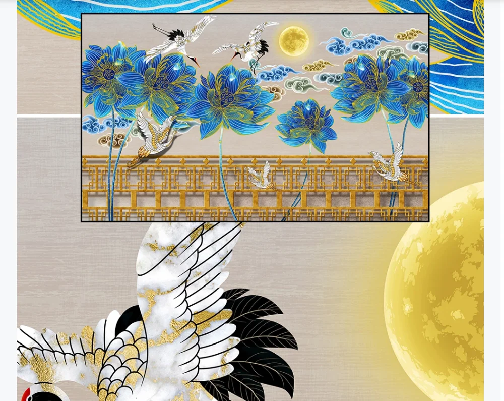 Пользовательские 3D фото обои роспись новый китайский чернильный рисунок Лотос