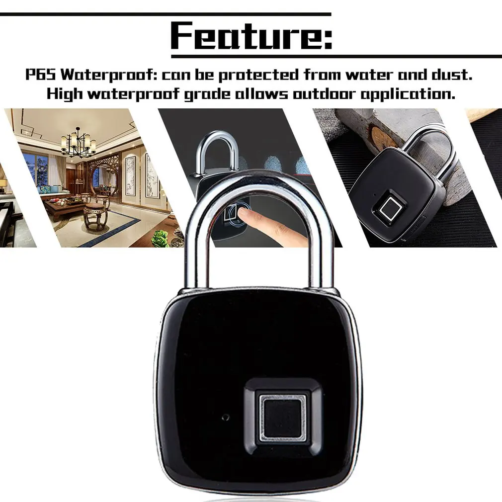 FingerprintElectronic Intelligent Fingerprint Password Padlock Home Door App Remote Management Mobile Phone Unlock | Обустройство