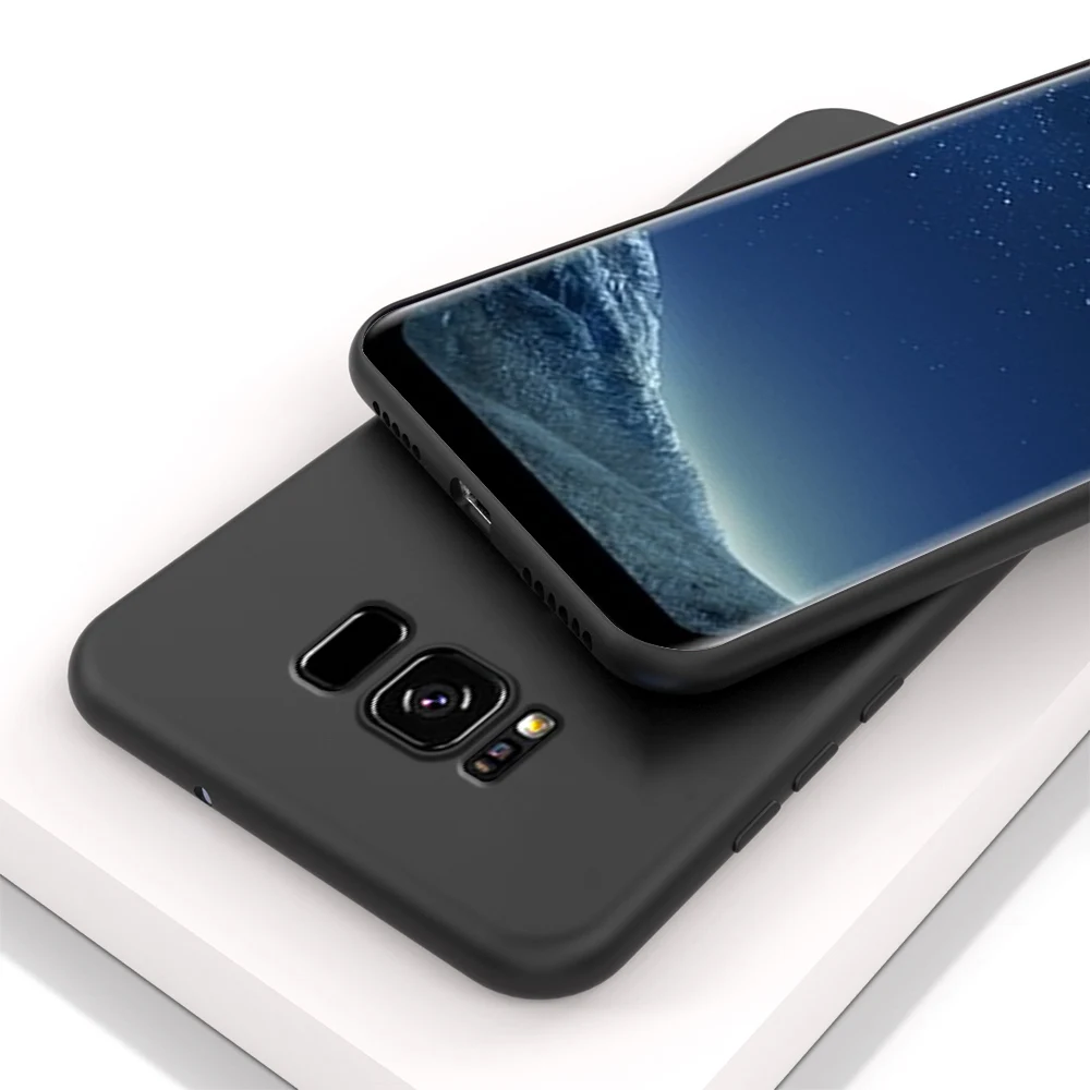Черный Высококачественный чехол для samsung S8, мягкий силиконовый чехол для samsung Galaxy S8 Plus, чехол для Galaxy S8 S8+ задняя крышка - Цвет: Черный