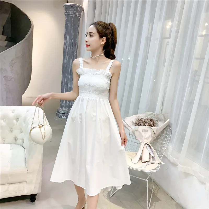 Женский винтажный сарафан на бретельках черное Повседневное платье для отпуска