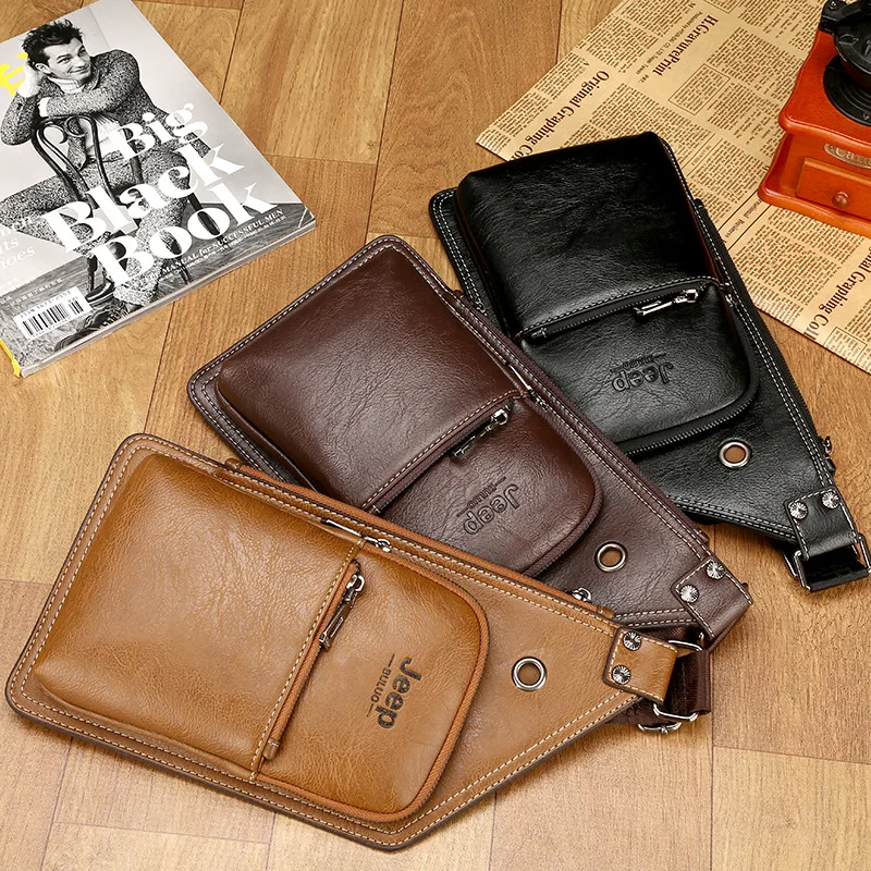 2020 Summer New Jeepbuluo Men's Chest Bag Shoulder Messenger Retro Casual Fashion For All Matching | Багаж и сумки