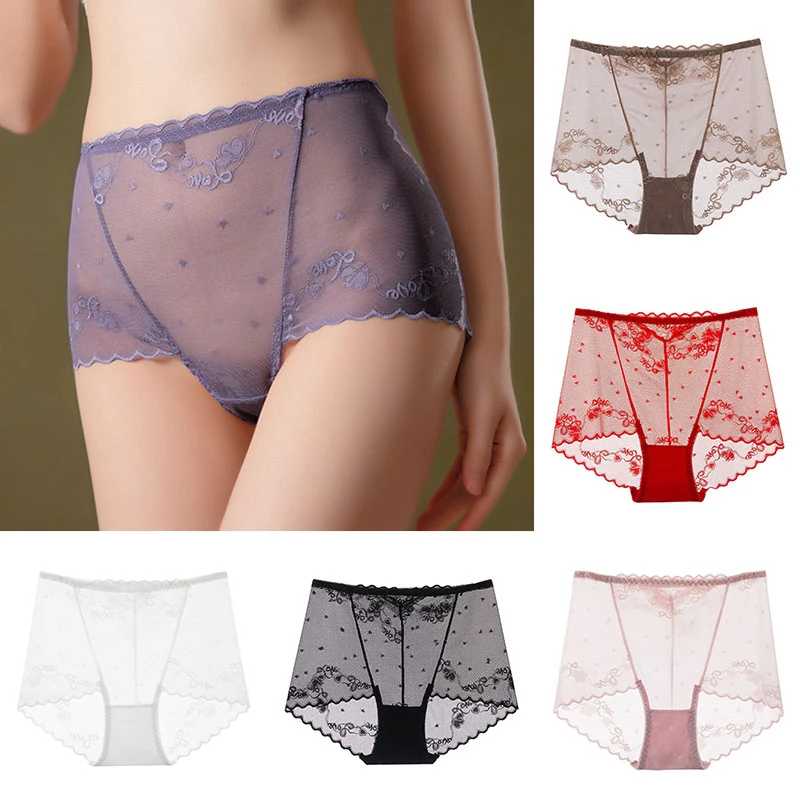 

Lace Panties Women Panties High Waist Female Sexy Mesh Underwear Ultra-thin and Breathable Lingerie Seamless Underpants New Hot