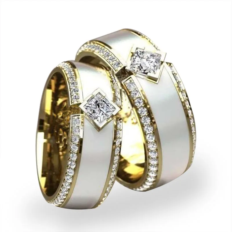 

Ofertas 1 PC New Hot Sale Handmade Golden Color Luxury Oil Drop Inlaid White Zirconia Single Female Rings for Women