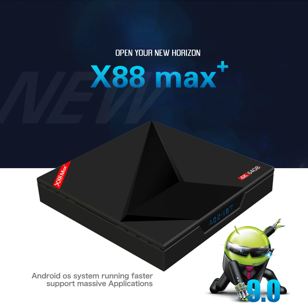 4 ГБ 64 Android 9 0 ТВ приставка X88 Max Plus Смарт Rockchip четырехъядерный бит 2 4G/5 ГГц двойной