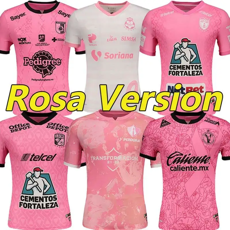 

Santos Laguna jerseys Fútbol Octubre Rosa 2021 Querétaro Pachuca Xolos Tijuana León soccer jersey 2022 pink football shirts leon