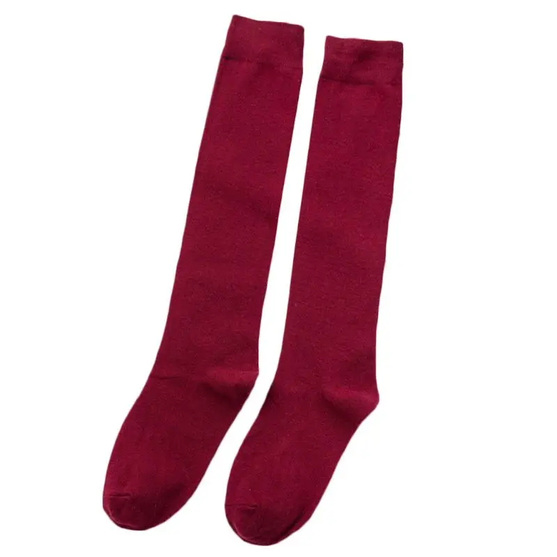 

Women Girls Autumn Cotton Knee High Socks Sweet Candy Color Student Stockings X5XD